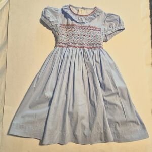 Pepa London Blue Red Smocked Dress 3Y